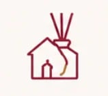 Linea Home logo with house outline and aroma sticks icon